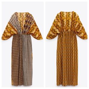 NWT Zara Ruched Printed Kaftan